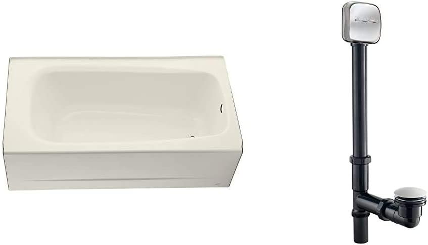 American Standard 2461002.020 Cambridge 60x32-Inch Apron-Front Bathtub Right Drain in White with Deep Soak Drain in Chrome