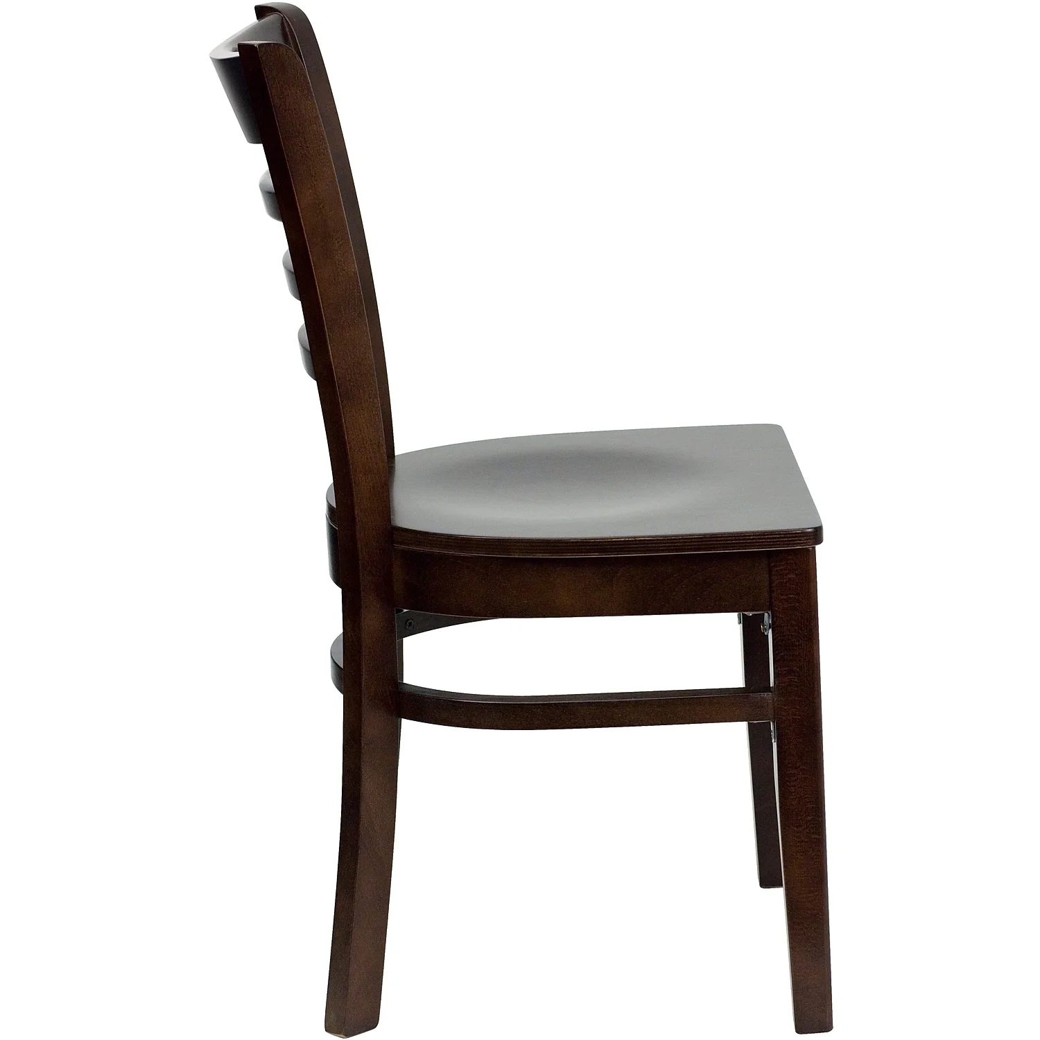Flash Furniture 2 Pack HERCULES Series Ladder Back Walnut Wood Restaurant Chair