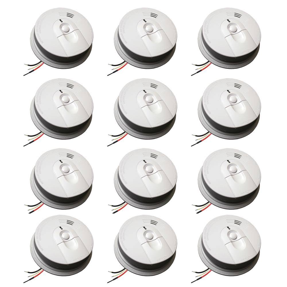 Kidde Firex Hardwired Smoke Detector with Ionization Sensor, 9-Volt Battery Backup, and Front Load Battery Door (12-Pack) i4618