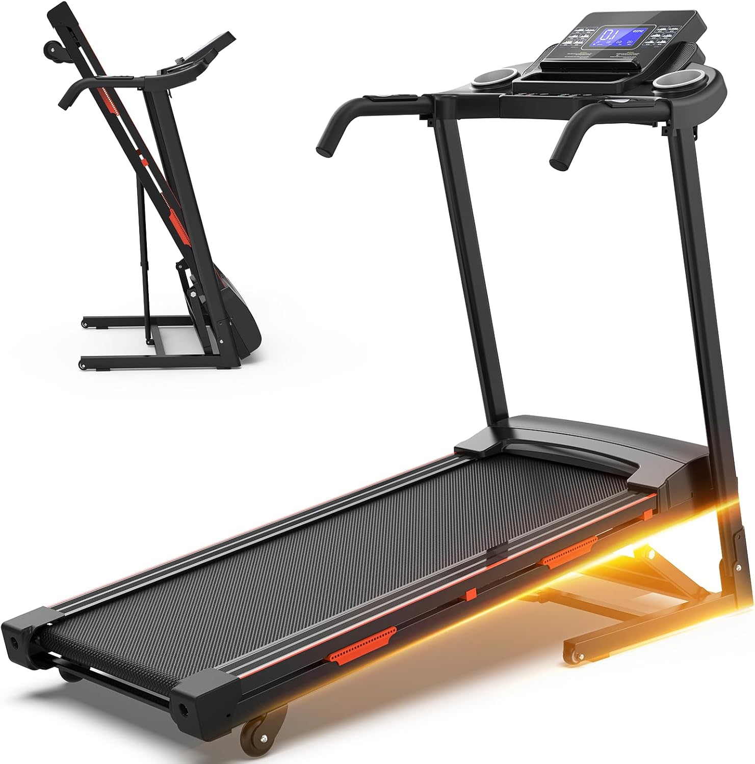 Treadmills with 0-15% Auto Incline, Folding Treadmills for Home, 3.0 HP Portable Treadmill for Running with 300LBS Weight Capacity