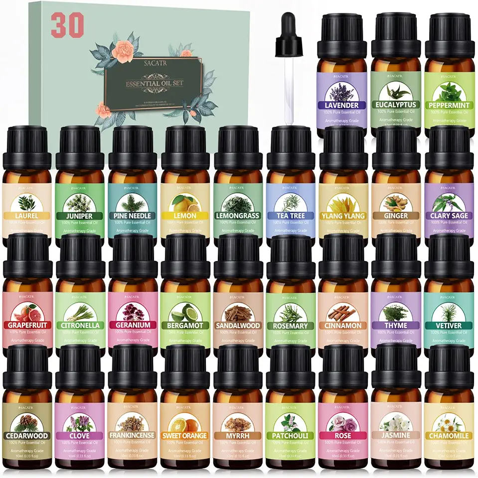 Essential Oils Set - Pure Essential Oils-Perfect for Diffuser, Humidifier, Massage, DIY Candle and Soap Making（30x10 ML） - Kansas Nuitrition - HNZSDS