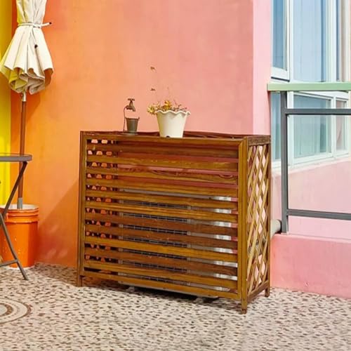Thickened Board Wooden Air Conditioner Outer Frame,Wooden Flower Stand Outdoor,Air Conditioner Fence Privacy Screen