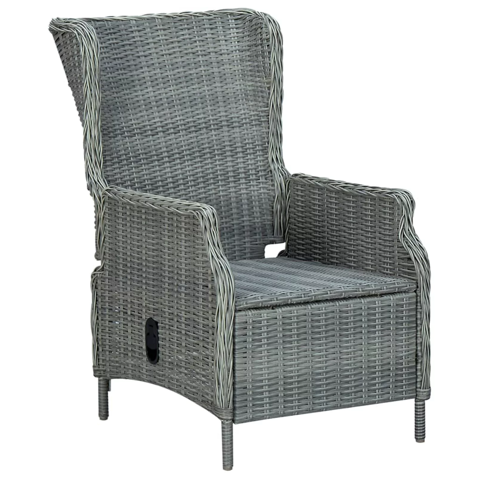 Suzicca Reclining Patio Chair with Footstool Poly Rattan Gray
