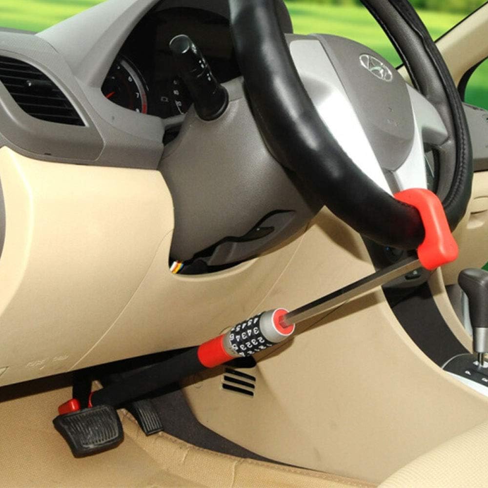 WANLIAN Car Code Lock,Car Anti-Theft Device,Brake Pedal/Steering Wheel Lock,Locking Bar,Anti Theft Protection,Steering Wheel Clutch Lock
