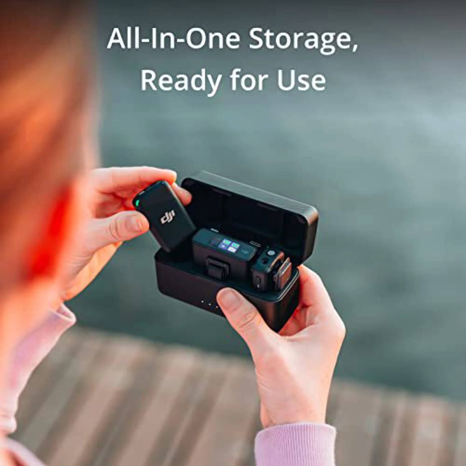 DJI Mic (2 TX + 1 RX + Charging Case), Wireless Lavalier Microphone, 250m (820 ft.) Range, 15-Hour Battery, Noise Cancellation