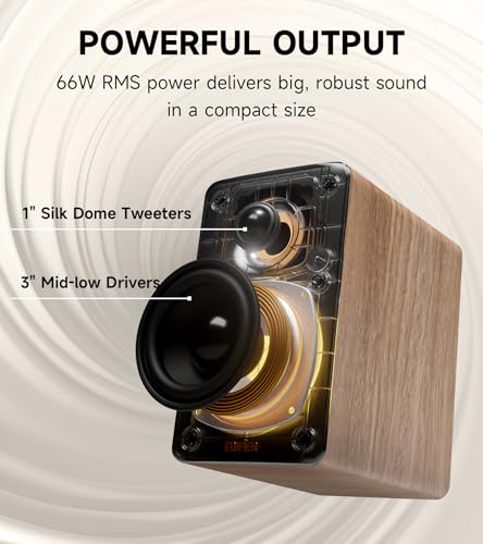 Edifier M60 Multimedia Speaker Bluetooth 5.3, 66W RMS, Hi-Res Audio & Hi-Res Wireless Audio, LDAC,3" Mid Bass & 1" Tweeter, USB-C & Aux Inputs