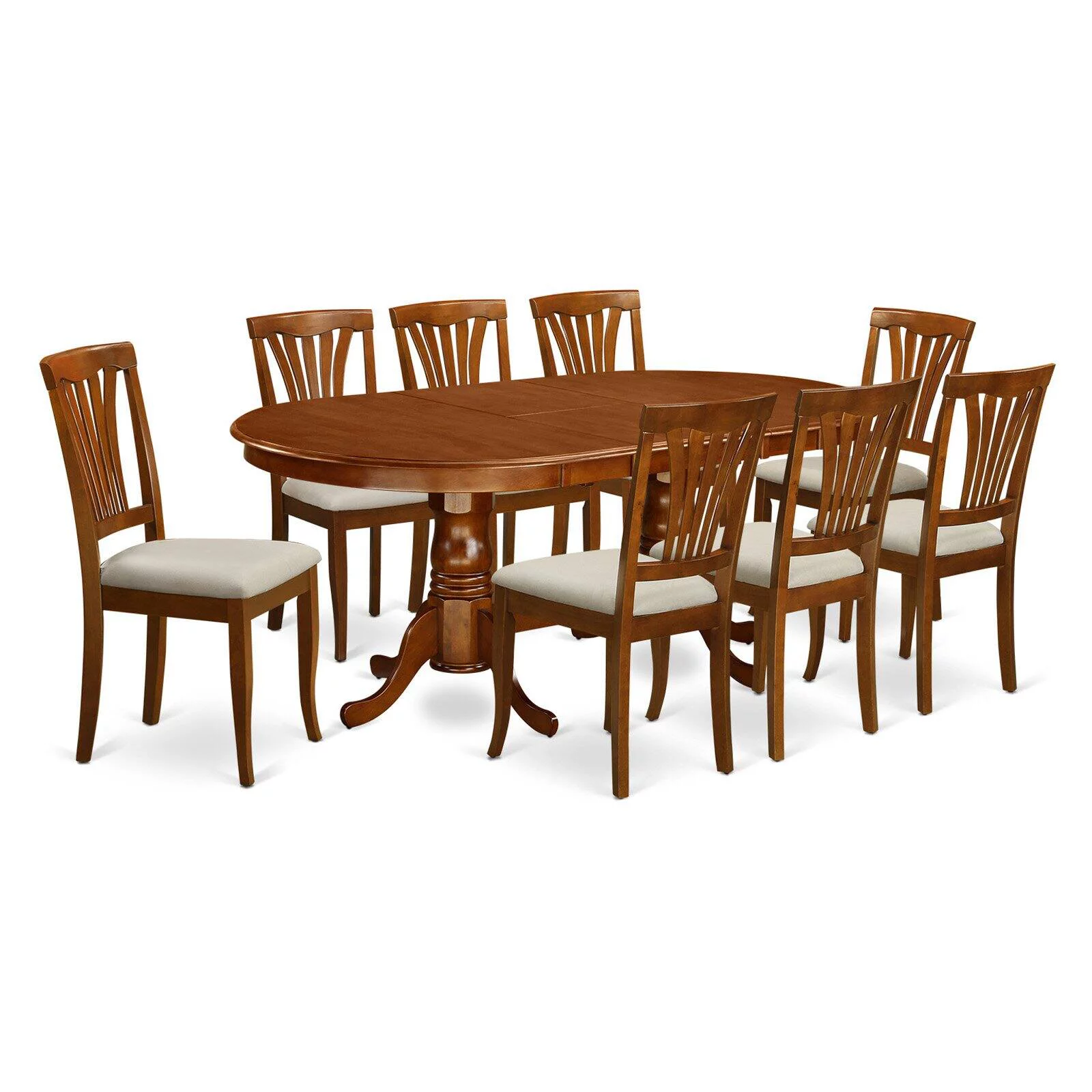 East West Furniture Plainville 9-piece Wood Dining Table Set in Black/Cherry