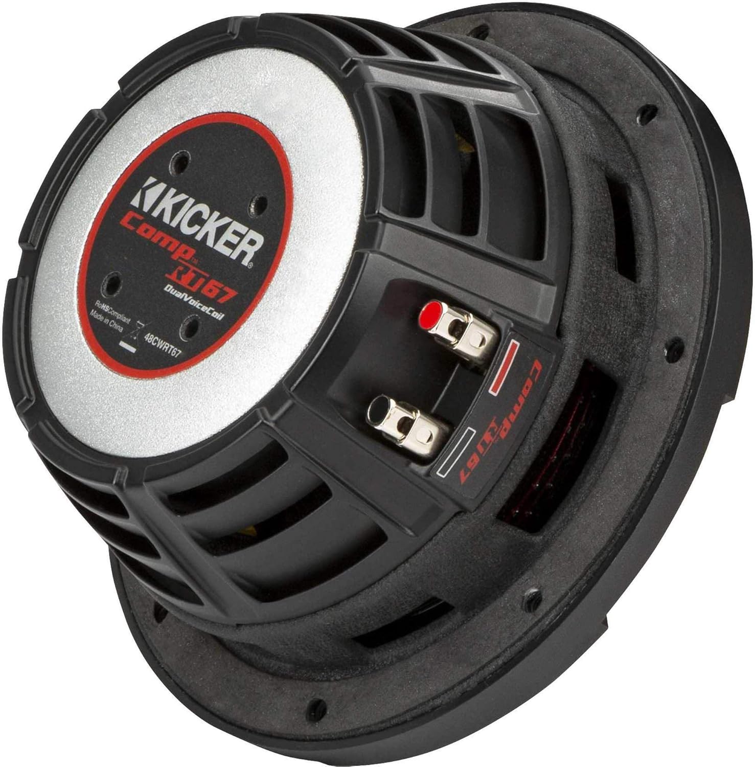 Kicker 48CWRT674 CompRT 6.75" Subwoofer, DVC, 4-ohm - Includes Speaker Wire