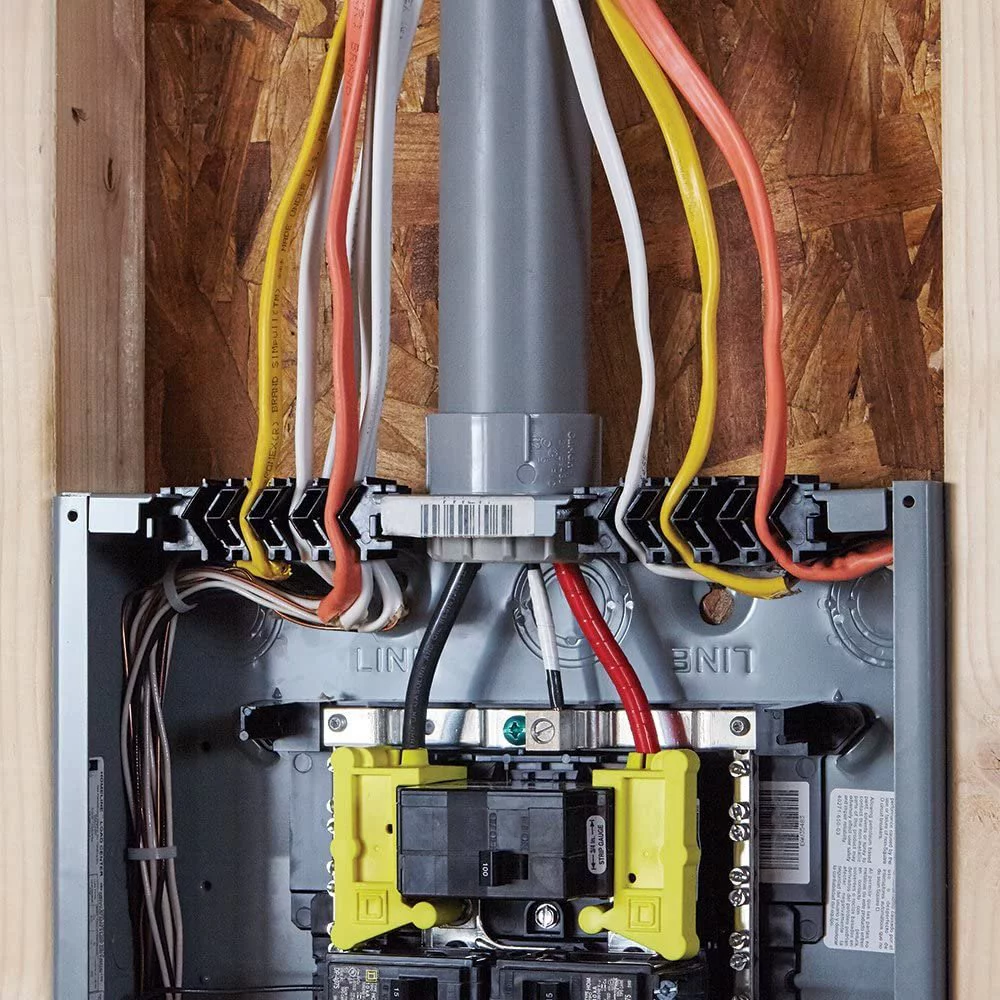 Square D by Schneider Electric HOM3060M200PQCVP Homeline 200 Amp 30-Space 60-Circuit Indoor Main Breaker Qwik-Grip Plug-On Neutral Load Center with