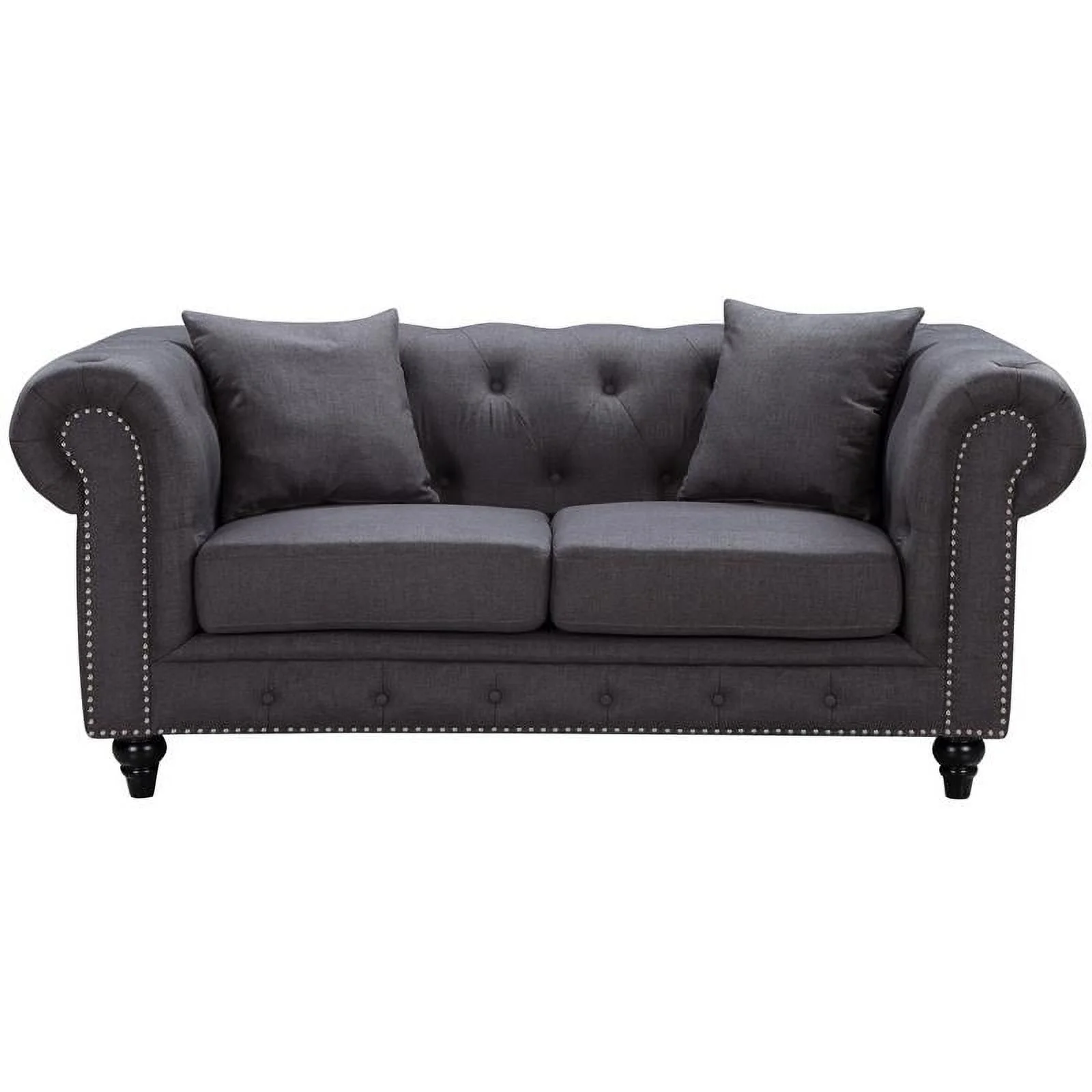 Chesterfield Loveseat with Accent Pillows