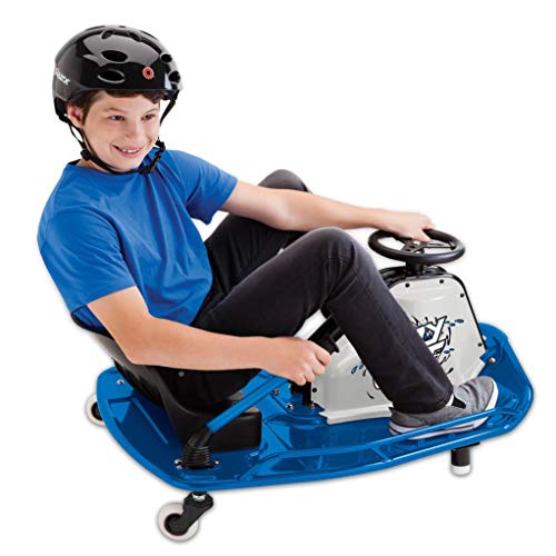 Razor Crazy Cart – 12 MPH (19 KMH) Ultimate Drifting Machine with 40 Min Ride Time, High-Torque Motor and Pro-Style Drift Bar for Extreme Fun, Blue