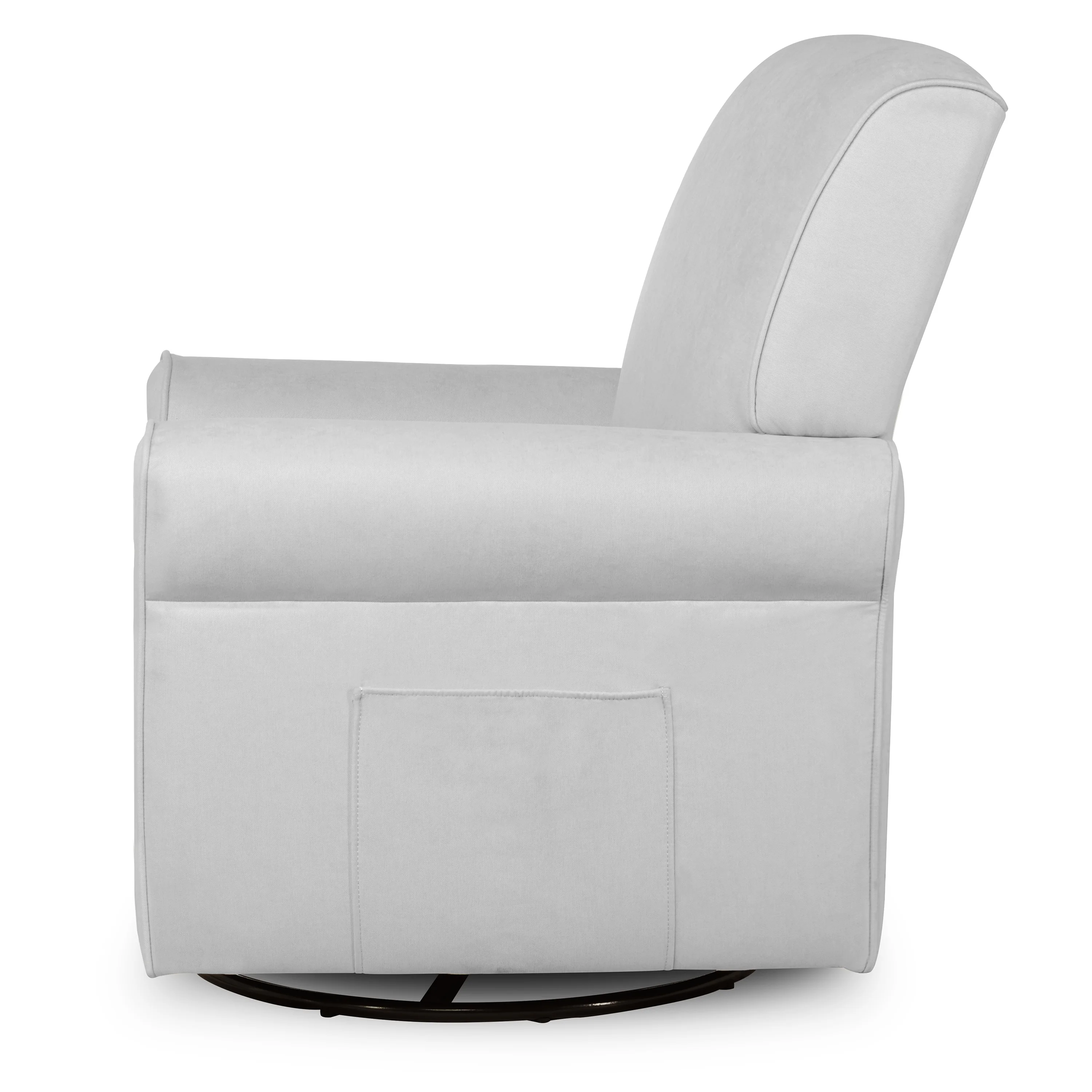 Evolur London Upholstered 360 Swivel l Glider I Rocker I Nursery Glider I Durable Soft Fabric in Gray Finish