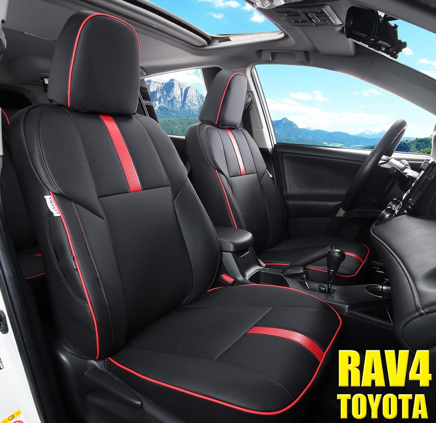 LULUDA Custom Fit RAV4 Car Seat Covers Fit for 2019 2020 2021 2022 Toyota RAV4 LE Limited XLE Premium with Waterproof Faux Leather (LU01-XLE, Black