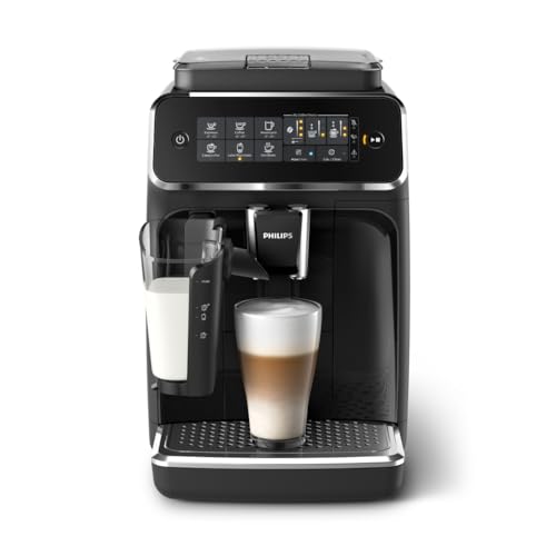 Philips 3200 Series Fully Automatic Espresso Machine, LatteGo Milk Frother, 5 Coffee Varieties, Intuitive Touch Display, 100% Ceramic Grinder