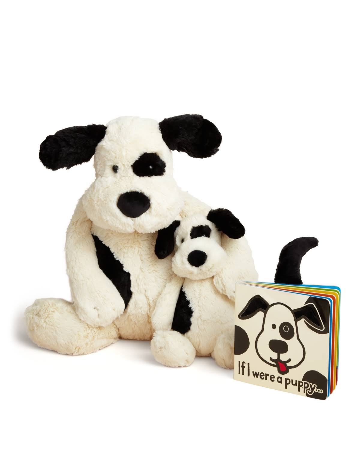 Jellycat Infant Bashful Huge Puppy Plush, Black/Cream