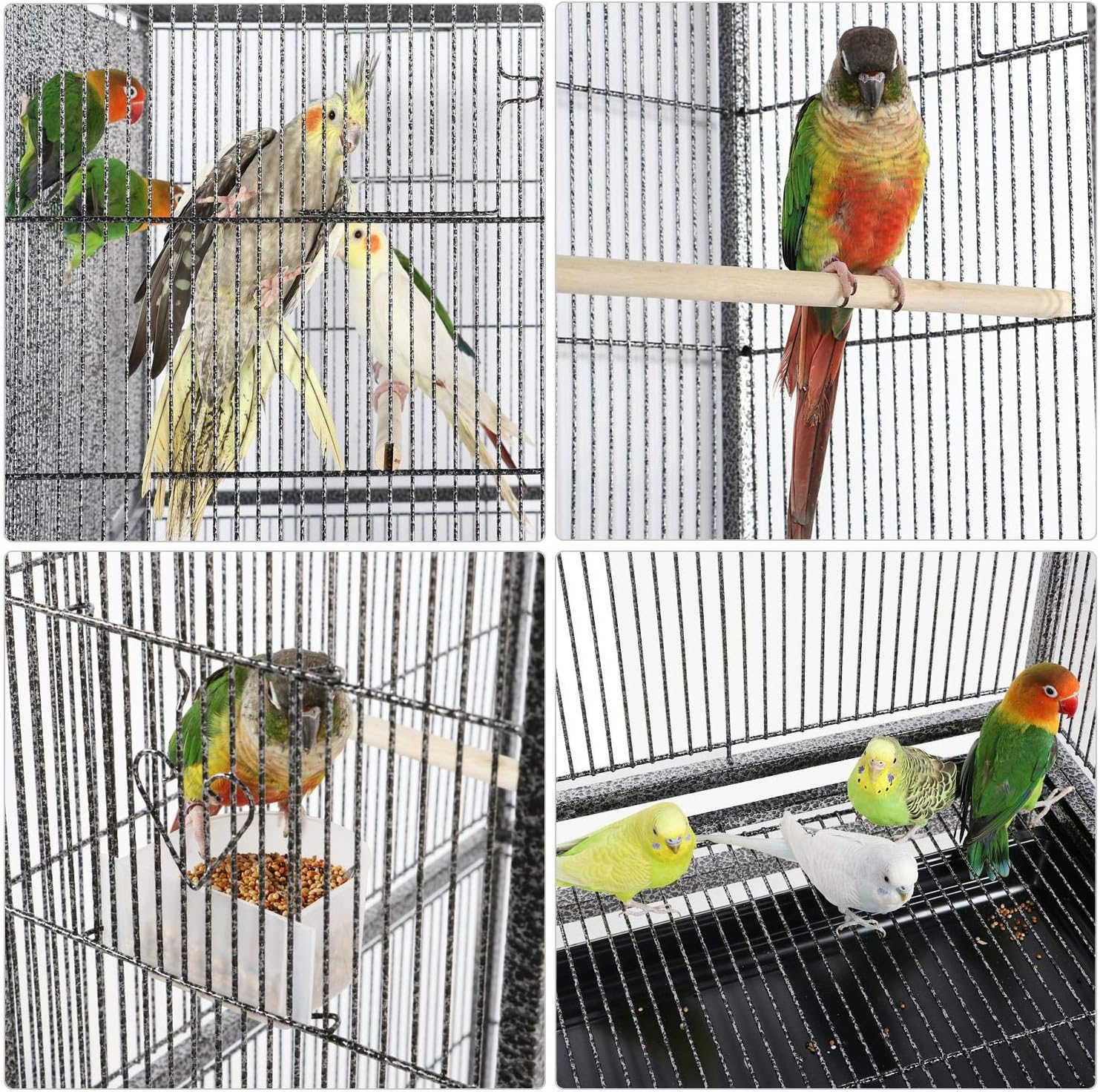 Yaheetech 63'' Detachable Parrot Cage for Cockatiel Sun Parakeet Green Cheek Conure Lovebird Budgie Finch Bird Cage with Stand