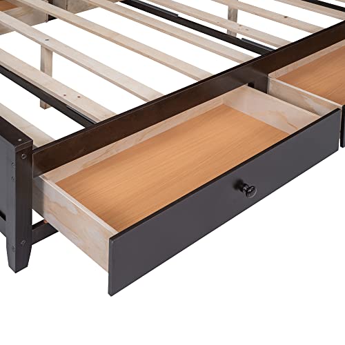 SOFTSEA Full Murphy Bed Wall Beds, Wood White Cabinet Bed 61.5” Foldable Platform Bed with Shelf for Guest Room