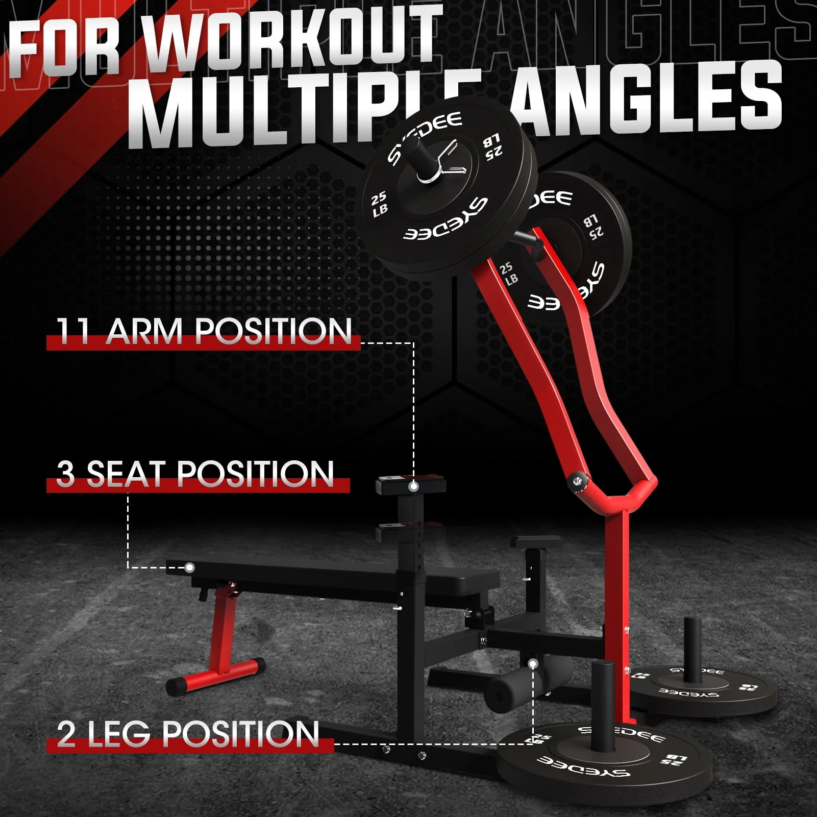 Syedee Chest Press Machine, 1250LBS Capacity with Independent Converging Arms, Adjustable Flat Incline Bench for Home Gym