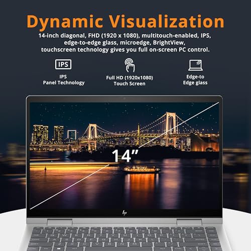 HP Envy 2-in-1 14" Full HD Touch-Screen Laptop, 8GB RAM, 512GB SSD, Intel Core i5 1335U, Intel Iris Xe Graphics, Fast Charge, Fingerprint, Backlit KB