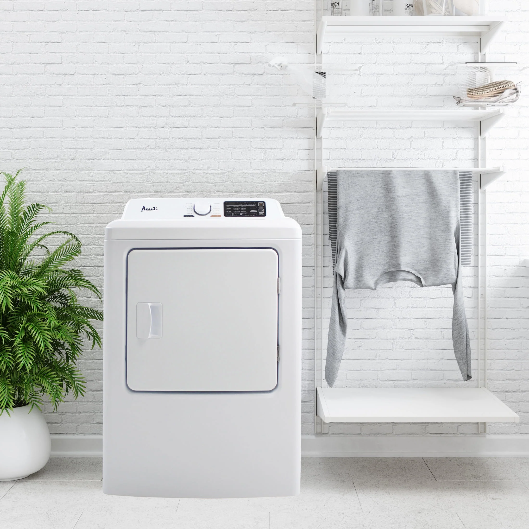Avanti Front Load Gas Vented Clothes Dryer, 7.0 Cu. ft. Capacity, Height: 42.1 in., in White (SGD70D0WG)