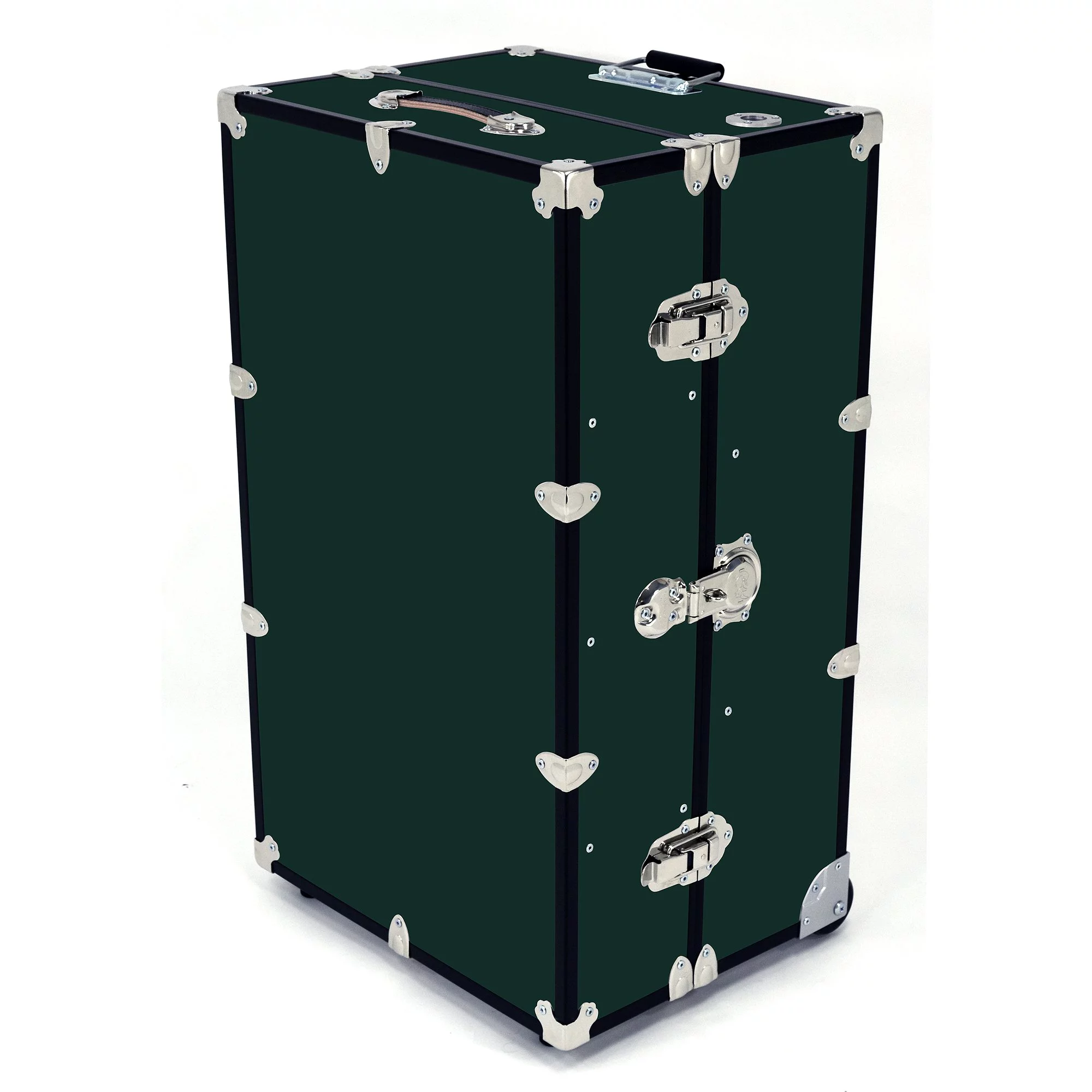 Rhino Trunk & Case Dance Star Wardrobe Travel Trunk with Mounted Wheels, Competitions, Recitals, & Long Trips 35"x21"x16" (Forest Green)