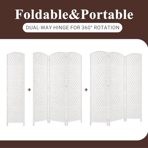 Room Divider, Room Dividers and Folding Privacy Screens, 16in Privacy Screen, 6 Panel Temporary Wall Partitions, 6ft Space Separation Panel Screen