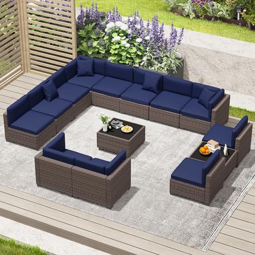 KIGOTY Patio Furniture Set 7 Pieces Conversation Sets, Outdoor Sectional Sofa
