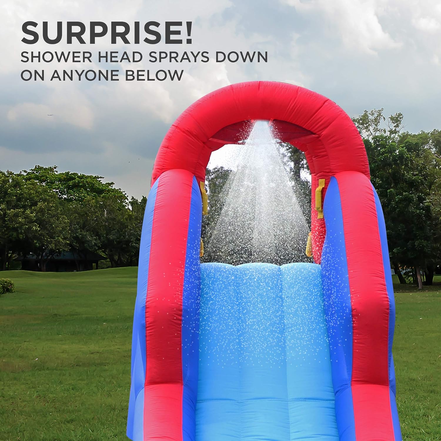 Deluxe Inflatable Water Slide Park – Heavy-Duty Nylon for Outdoor Fun - Climbing Wall, Slide