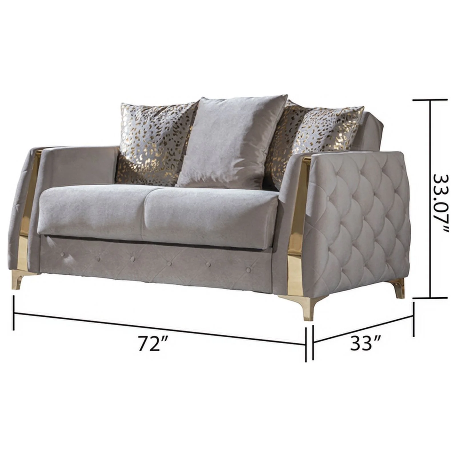 Lust Modern Style 2PC Living Room Set Made with Wood in Taupe