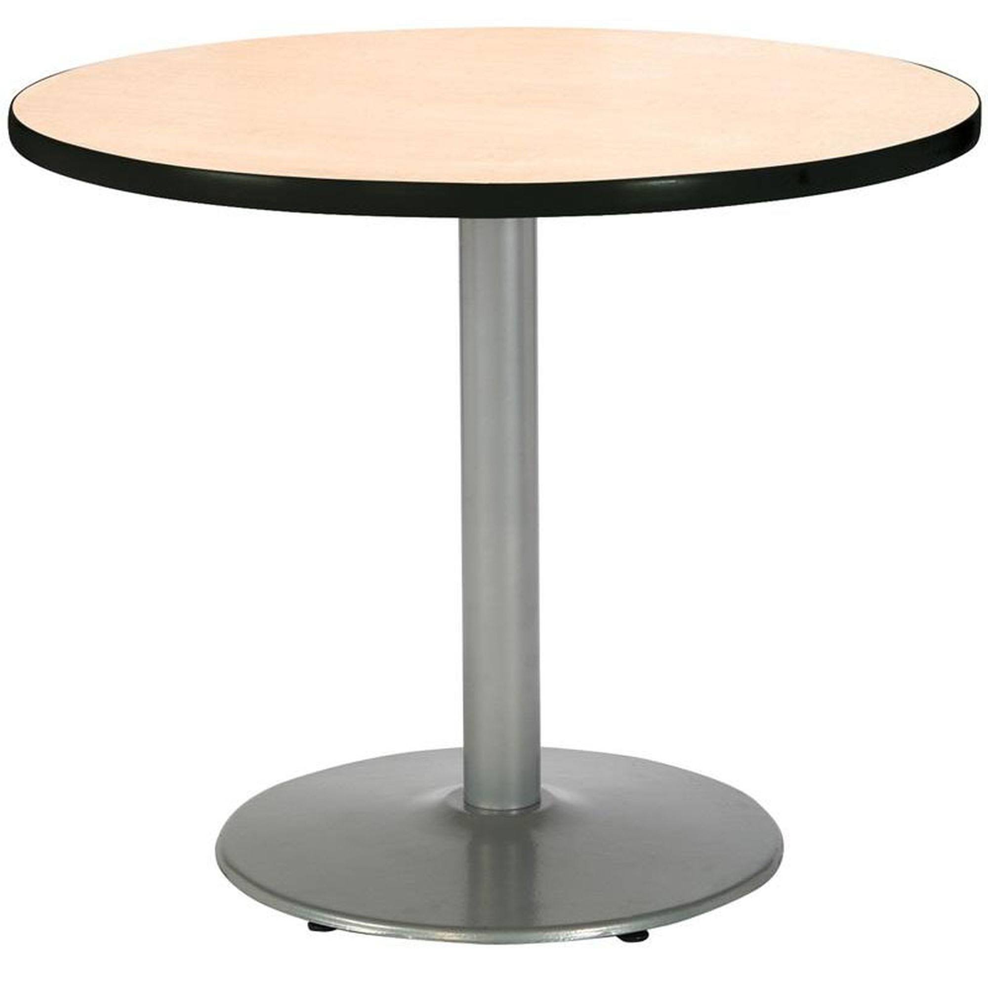 KFI Natural 42in Breakroom Table with Round Silver Base