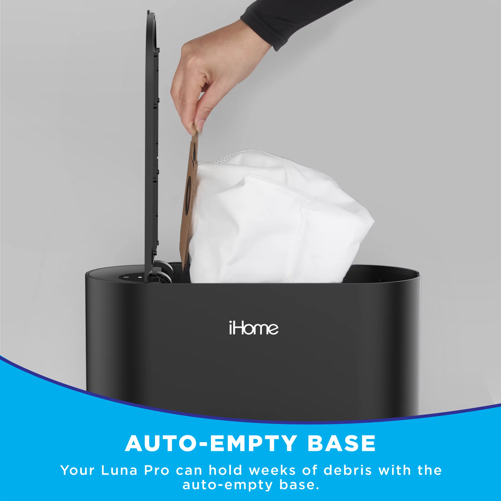 iHome AutoVac Luna Pro New 3-in-1 Robot Vacuum and Vibrating Mop with Auto Empty Base
