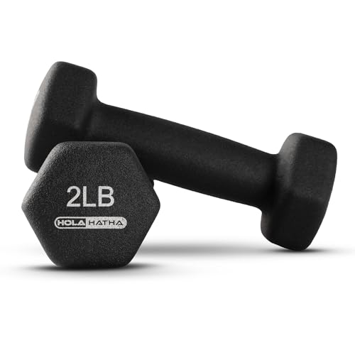HolaHatha Neoprene Dumbbell Free Hand Weight Set with Rack, Ideal for Home Exercises to Gain Tone and Definition