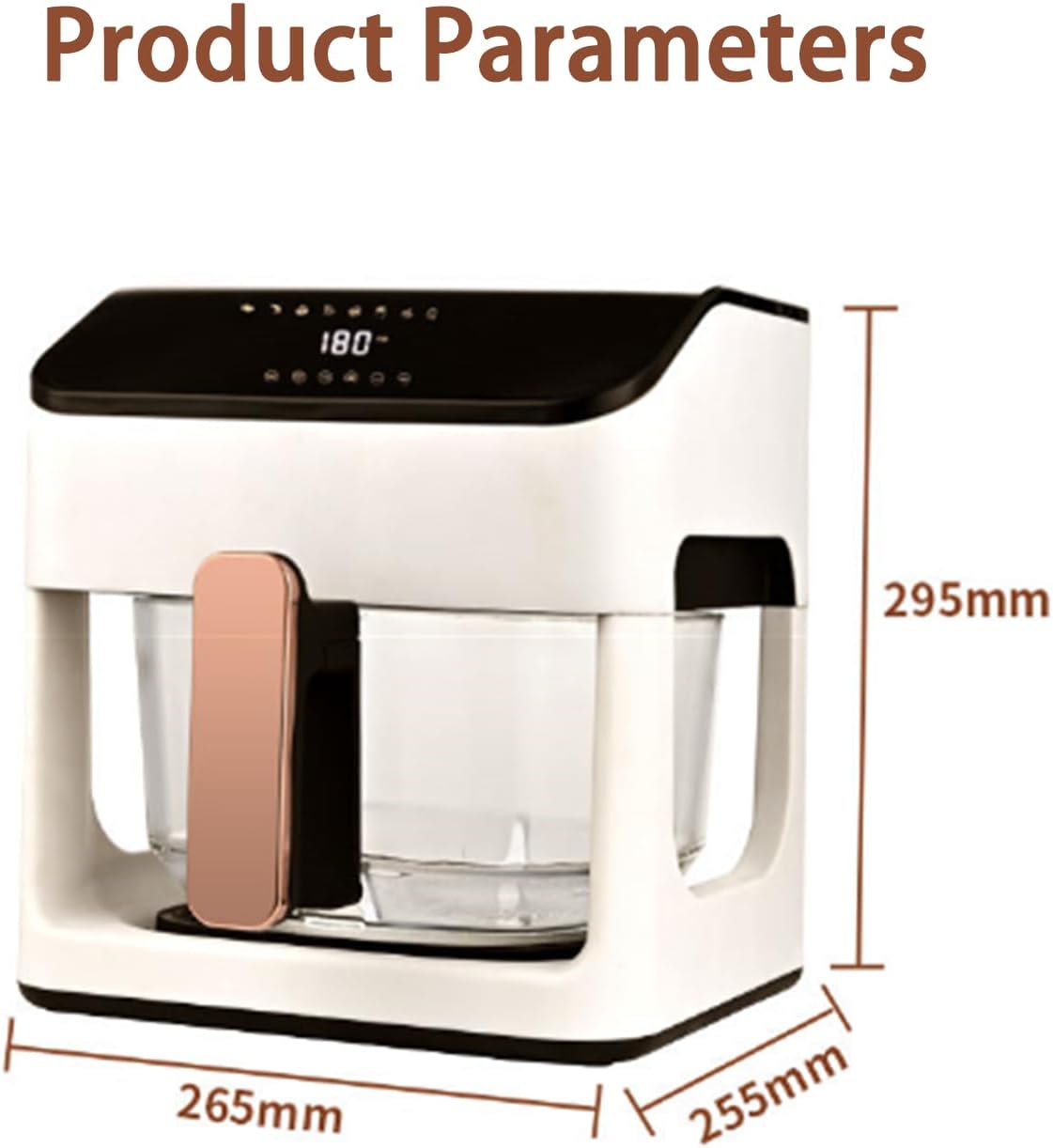 Air Fryers 8L Air Fryer Oven With Led Digital Touch Screen Glass Air Fryer Convection Oven Presets Fry, Roast, Dehydrate, Bake, regular, white, KQZG-1