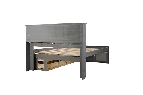 Discovery World Furniture White Full Bookcase Bed with 6 Drawers