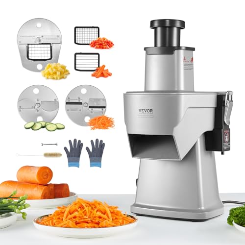 VEVOR Electric Vegetable Slicer, 4 in 1 Multifunctional Food Cutter, 200W Vegetable Chopper for Slicing Shredding Dicing and Slitting