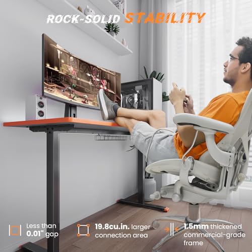 SIAGO Electric Standing Desk Adjustable - 48 x 24 Inch Sit Stand up Desk with Cable Management - 3 Memory Preset Adjustable Height Table