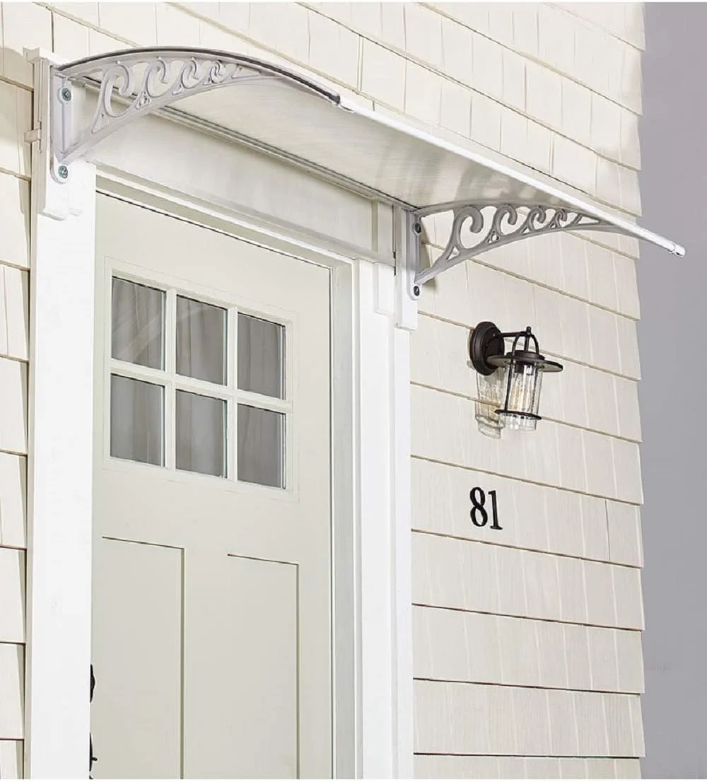 White 47.5" Window Awning or Front Door Canopy - Shield from Rain and Snow - Curated Treasures Market