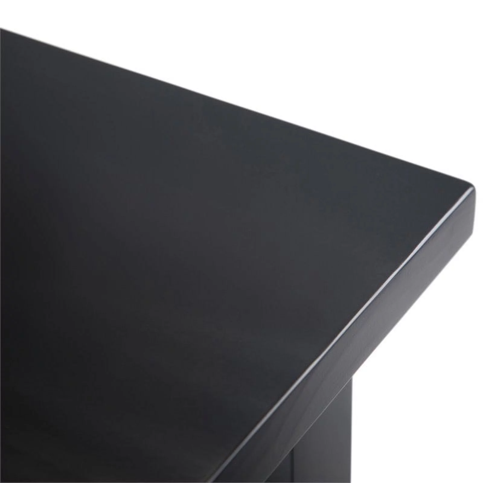 Trent Home 14" Rectangle Transitional Wood Narrow Side Table in Black