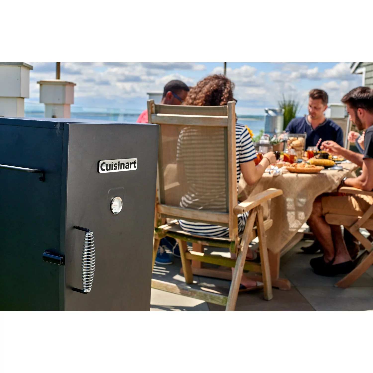 Cuisinart 30-inch Vertical Analog Electric Outdoor Smoker with 548-Sq.in. Cooking Space, Black