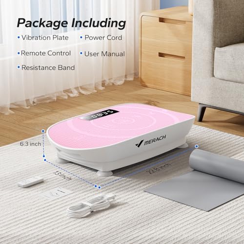 MERACH Vibration Plate Exercise Machine, Whole Body Workout Equipment for Women, Bluetooth and Silicone Pedal, Vibration Plate with Auto Mode