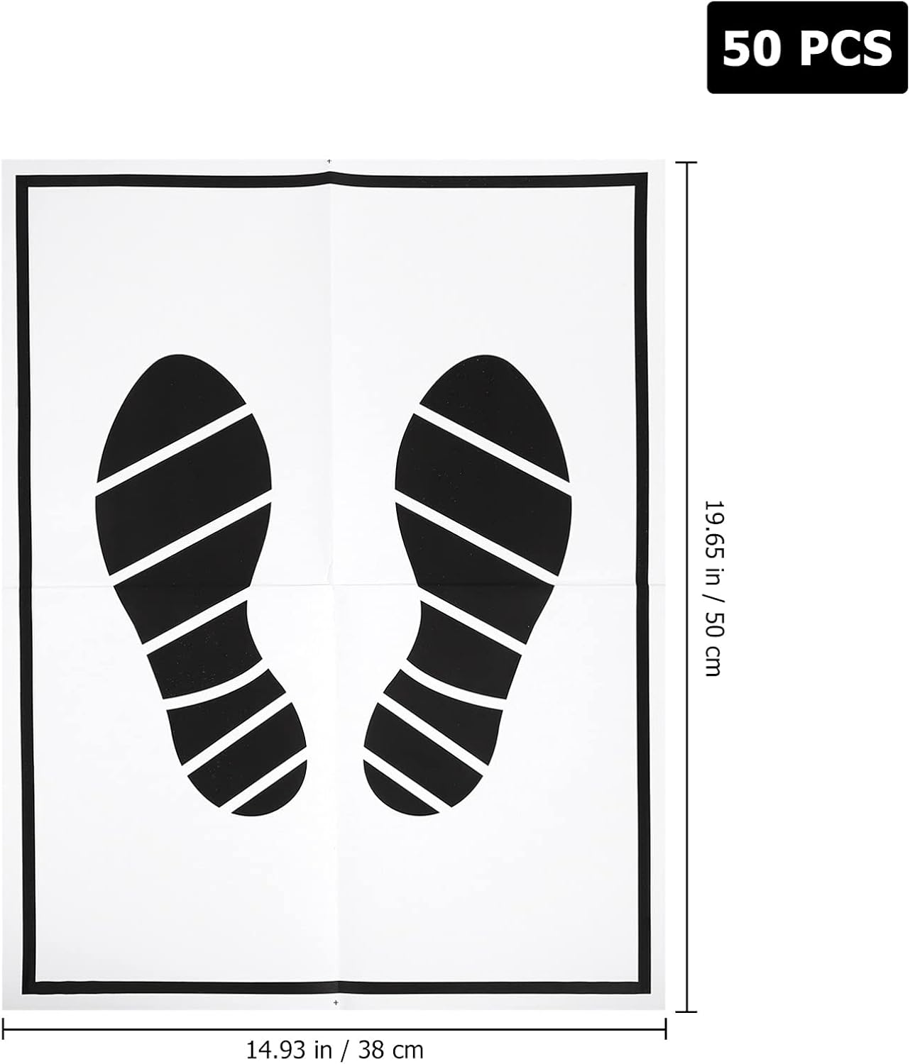 50Pcs Car Mat Paper, Floor Mats Dealership Paper Car Mats, Printed with Cute Footprint Paper Automotive for Auto Floor Protection Car Supplies