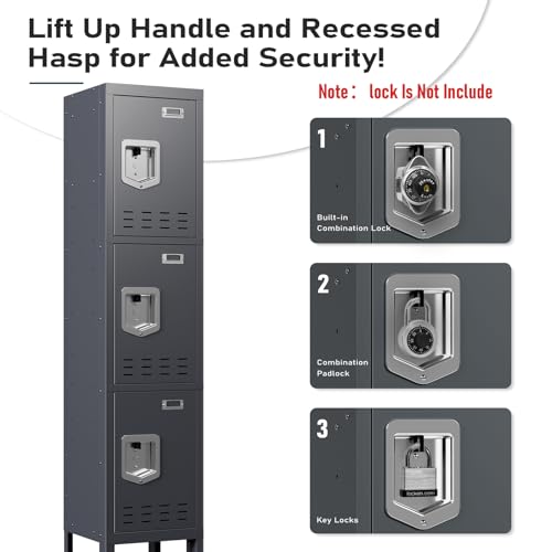 Metal Cabinet Home Office Storage,Lockers,Lockable Employees Metal Locker with Door,54" Height Steel Locker,Lockable Steel Locker for Gym,School,Home