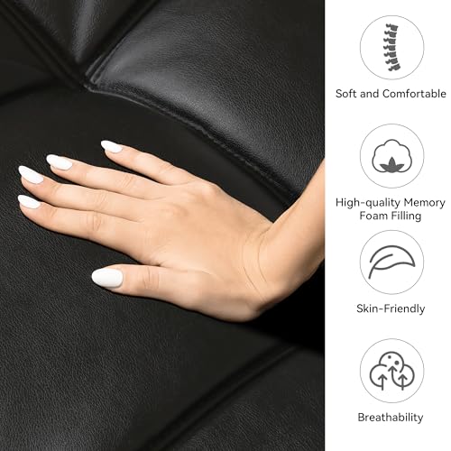 71" Convertible Futon Sofa,Faux Leather Futon Couch Bed,Sleeper Sofa Bed,Memory Foam Modern Folding Small Loveseat for Living Room,Office,Apartment