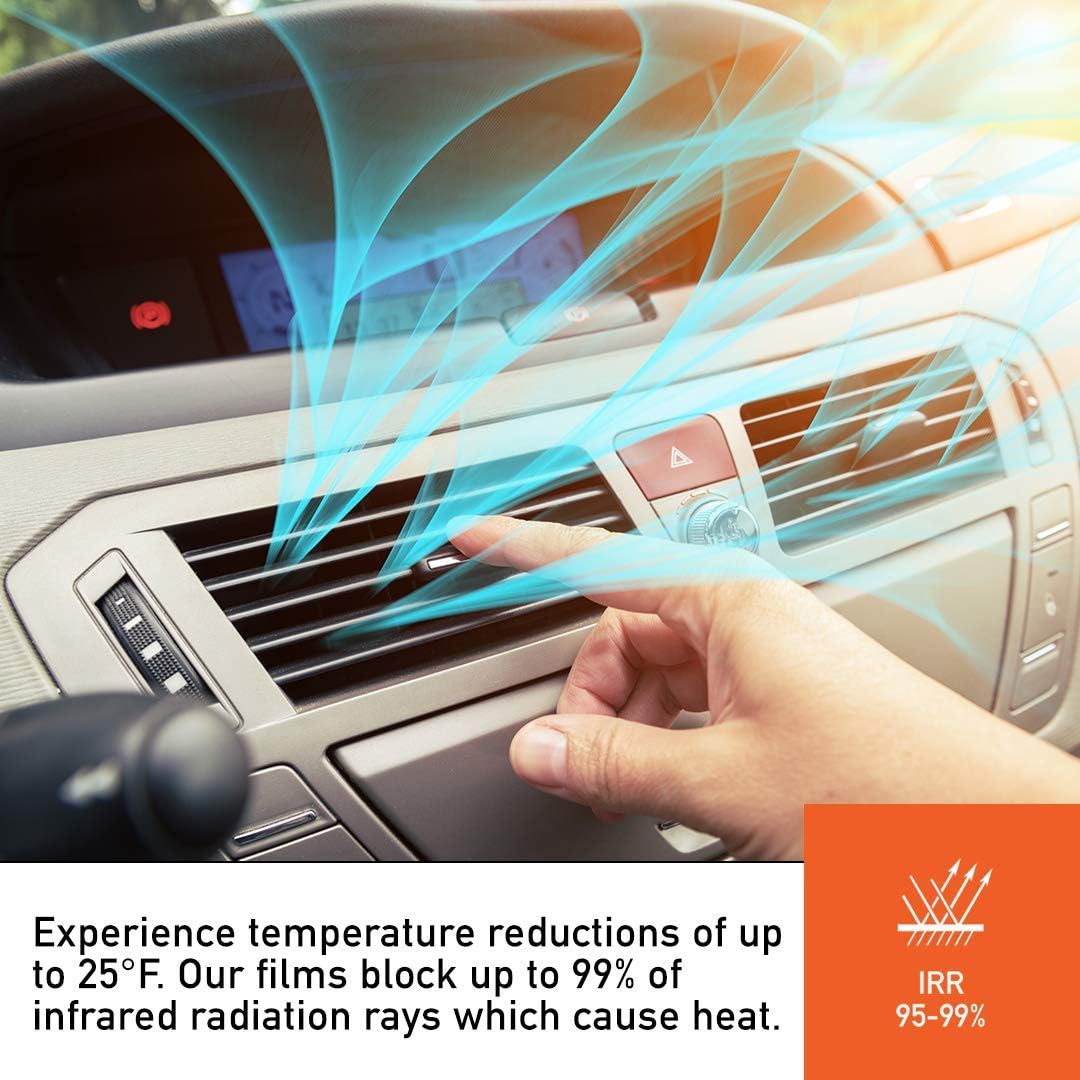 MEGICOLIM 80% VLT Nano Ceramic Win dow Film 99% Anti UV Front Car Solar Windshield Rear Side Window Tint, Light Blue, 30Inch X 16.5Feet