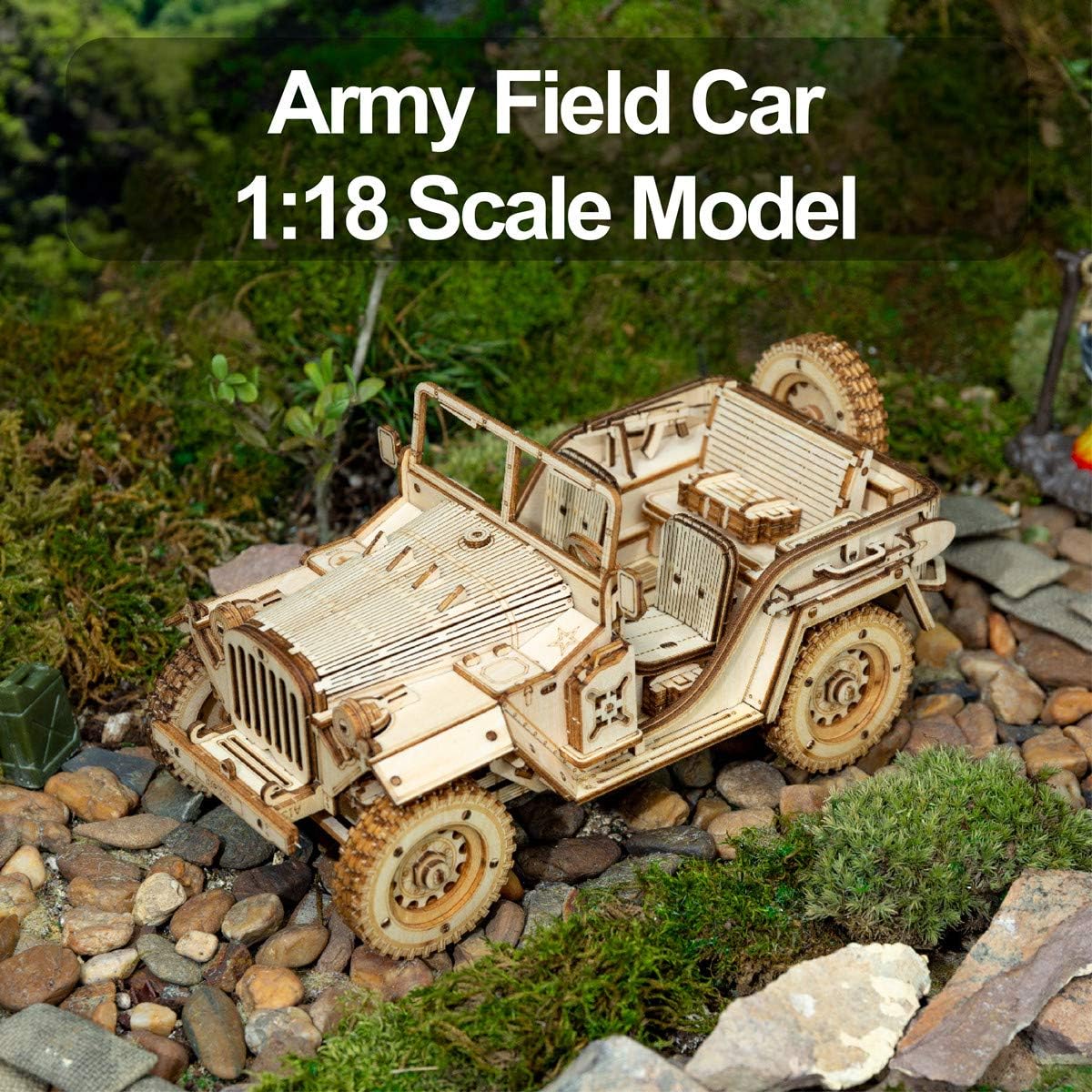 ROKR 3D Wooden Puzzle for Adults-Mechanical Car Model Kits-Brain Teaser Puzzles-Vehicle Building Kits-Unique Gift for Kids on Birthday/Christmas