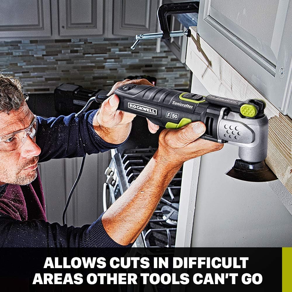 Rockwell RK5142K 4.0 Amp Sonicrafter F50 Oscillating Multi-Tool, with Variable Speed, Hyperlock Clamping, Vibrafree Technology