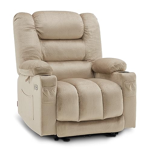 MCombo Zero Gravity Power Recliner Chair with Heat and Vibration Massage, Reclining Chair with USB & Type C Ports, Cup Holders for Living Room