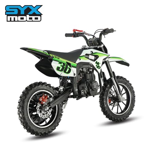 SYX MOTO 40CC 4-Stroke Mini Dirt Bike for Kids and Teens 8-14 Yrs, Gas Powered Off-Road,Pull Start, Safety Throttle Control