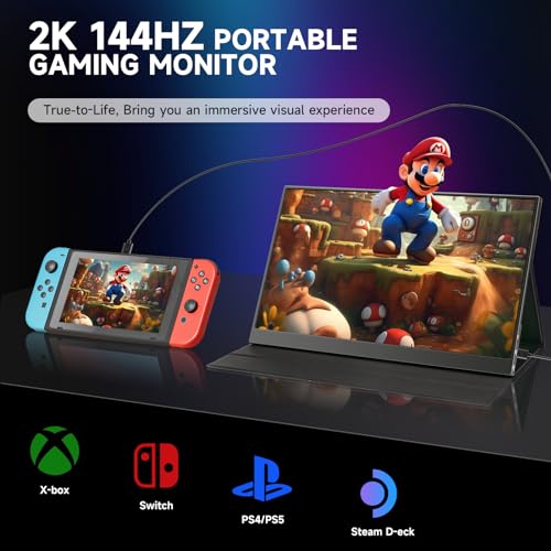 Feiasia Portable Monitor Extremely Slim&Lightweight 15.6 Inch 1080P USB-C Laptop HDMI Computer Display Gaming Monitor with Smart Cover&Speakers