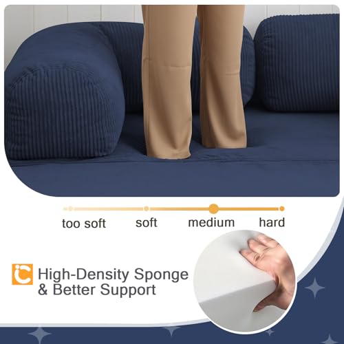 COMAX Folding Sofa Bed, Convertible Chair Bed Corduroy 3-in-1 Foldable Floor Couch with High-Density Foam, Futon Sofa Sleeper Mattress